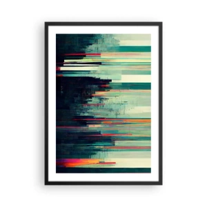 Plakat i sort ramme - Moderne abstraktion med geometriske linjer - 50x70cm - Futuristisk by - Moderne vægdekoration til stue og soveværelse ARTTOR