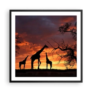 Plakat i sort ramme - En lille middag med dem, du holder af - 60x60 cm