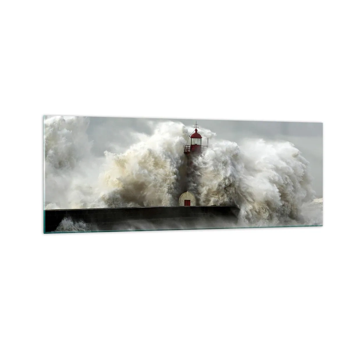 Billede på glas - Havets vrede - 140x50 cm