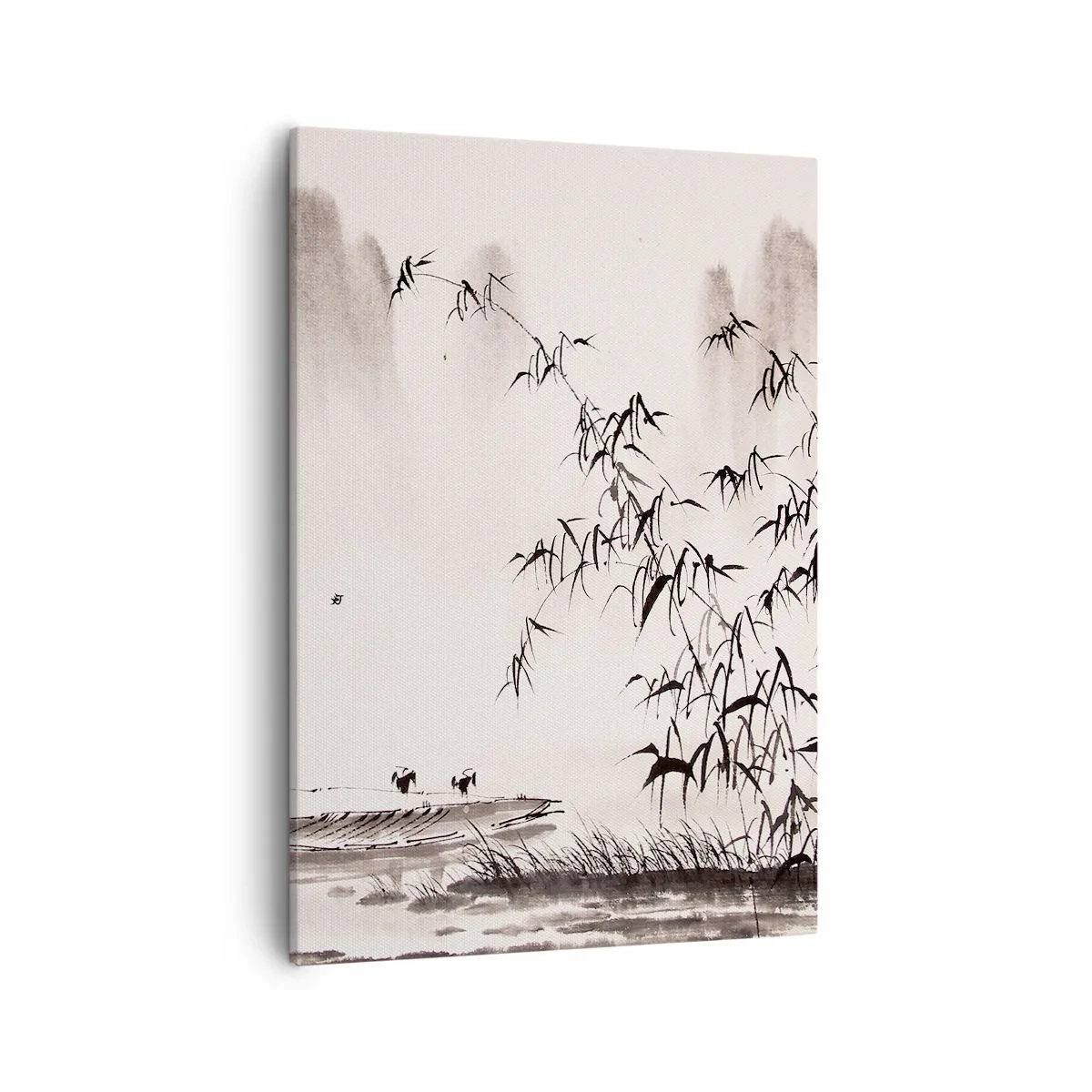 Lærredstryk - Billede på lærred - Stilhed i rismarkerne - 50x70 cm