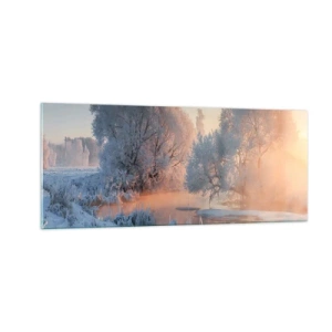 Billede på glas - Alt lyser i solskinnende krystal - 100x40 cm