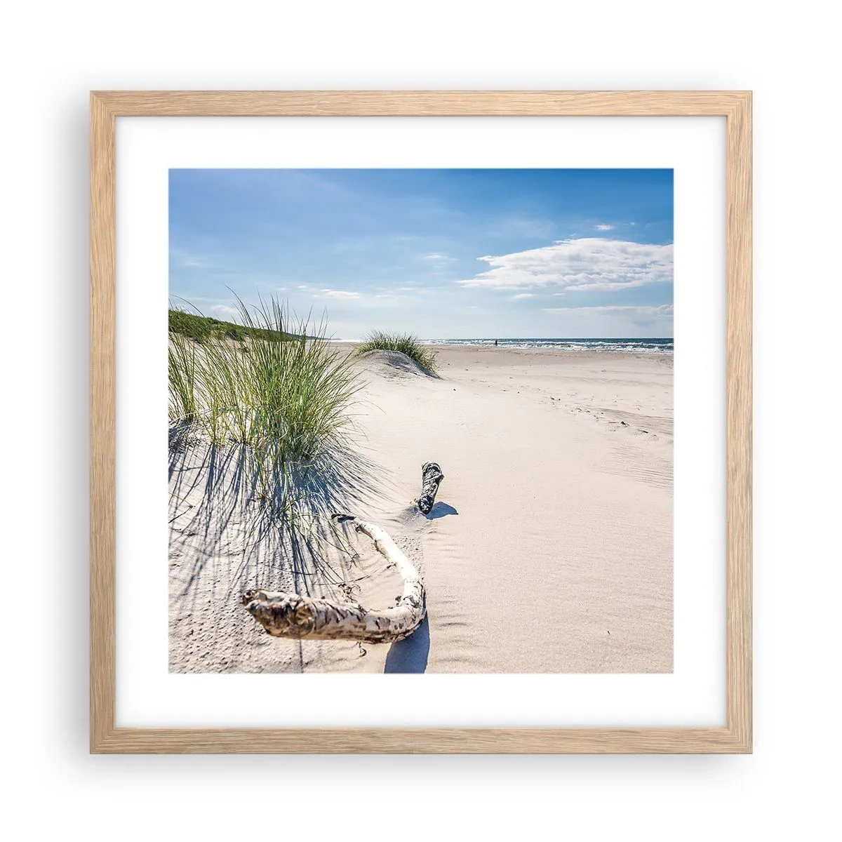 Plakat i ramme af lyst egetræ - Den smukkeste? Baltisk - 40x40 cm