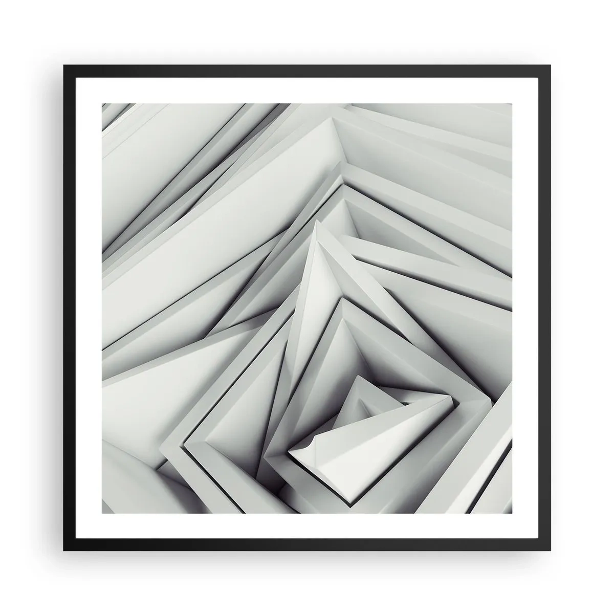 Plakat i sort ramme - Skarpe vinkler knopper - 60x60 cm