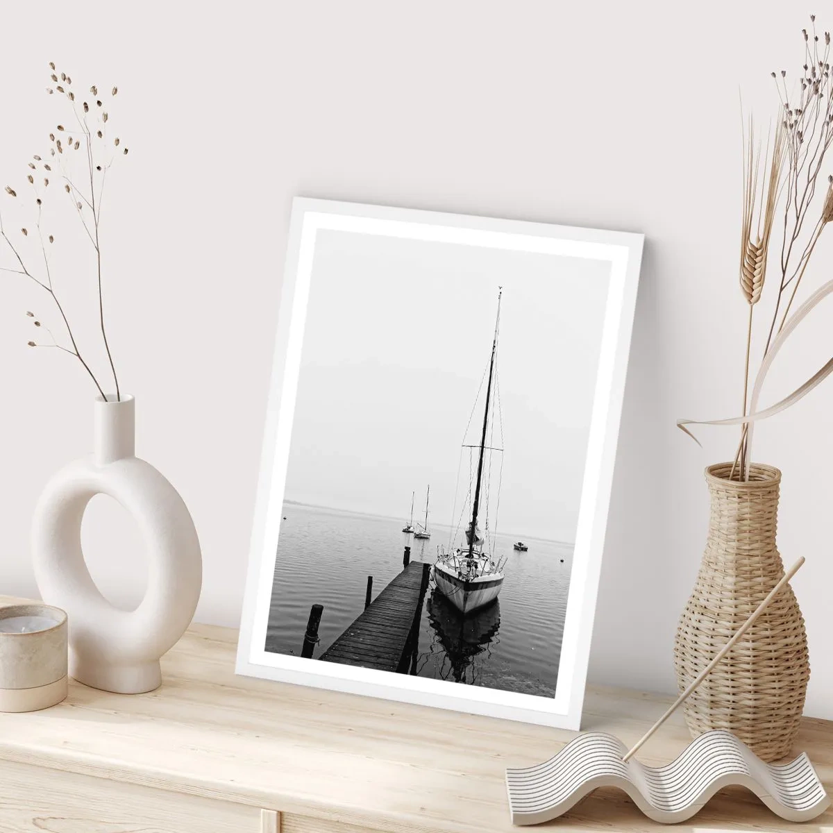 Plakat i hvid ramme - Klar til afgang - 70x100 cm