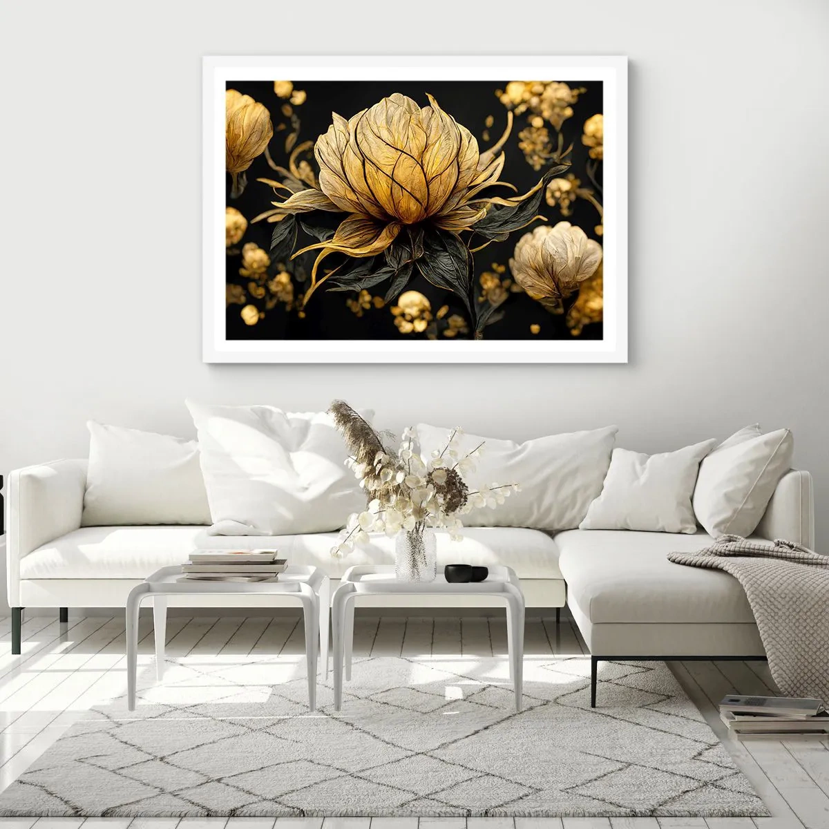 Plakat i hvid ramme - Subtil skrøbelighed - 100x70 cm