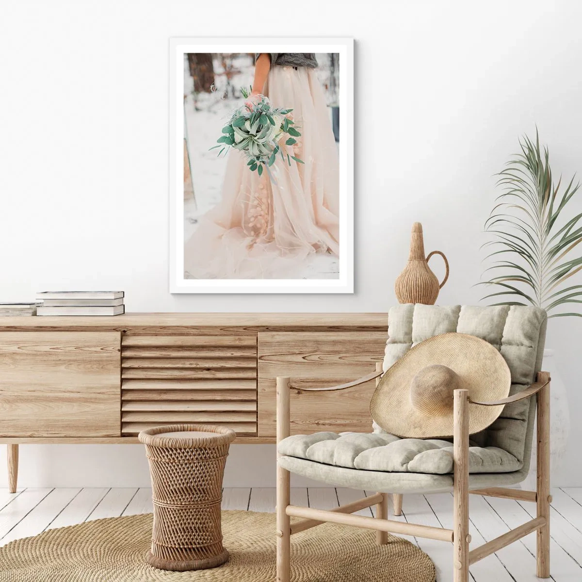 Plakat i hvid ramme - Og de levede lykkeligt til deres dages ende - 61x91 cm