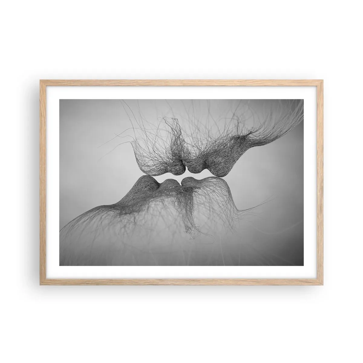 Plakat i ramme af lyst egetræ - Vindens kys - 70x50 cm