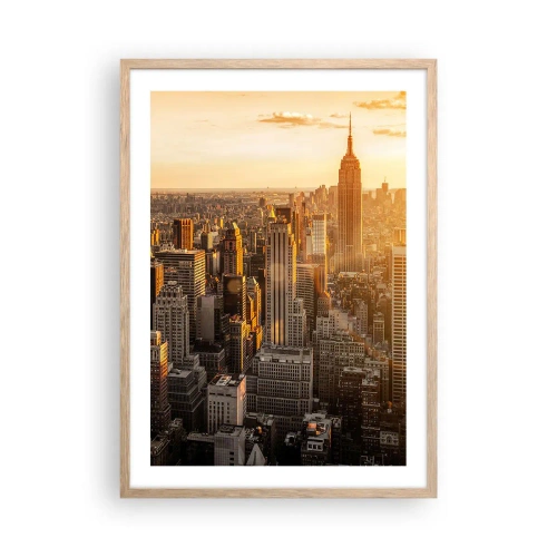 Plakat i ramme af lyst egetræ - At vokse i solen - 50x70 cm