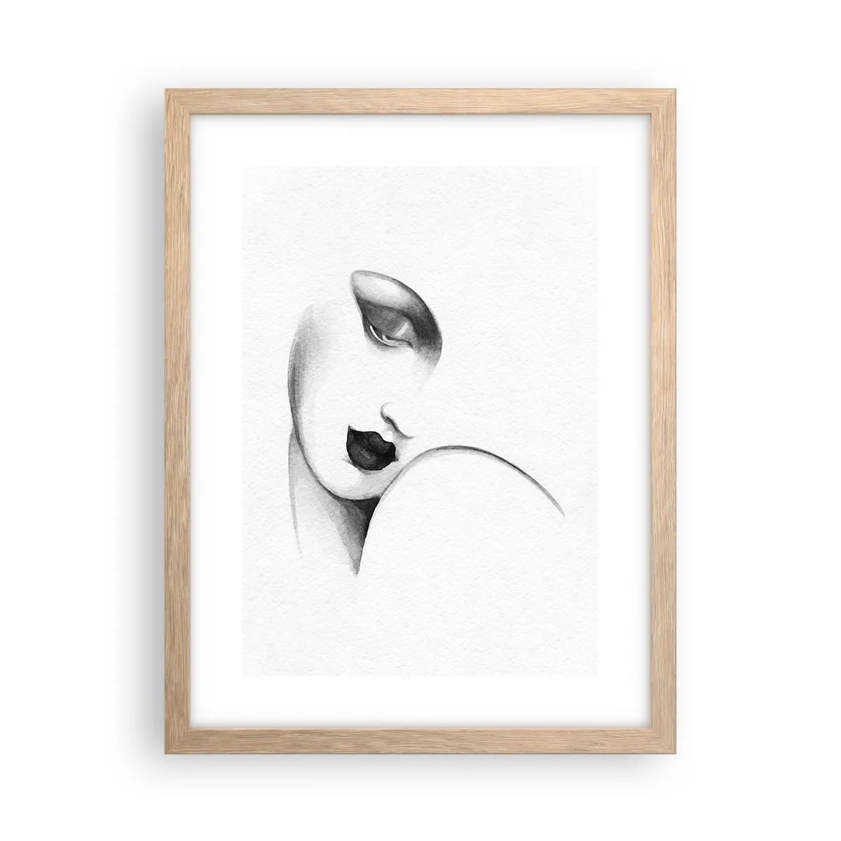 Plakat i ramme af lyst egetræ - I Lempickas stil - 30x40 cm