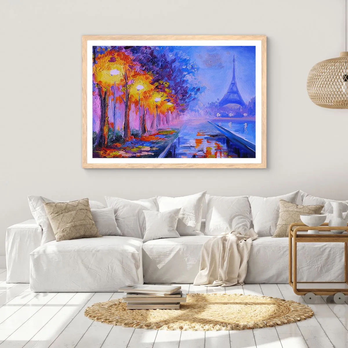 Plakat i ramme af lyst egetræ - En drømmevandring - 91x61 cm