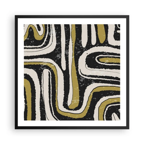 Plakat i sort ramme - Komposition: stier og gyder - 60x60 cm