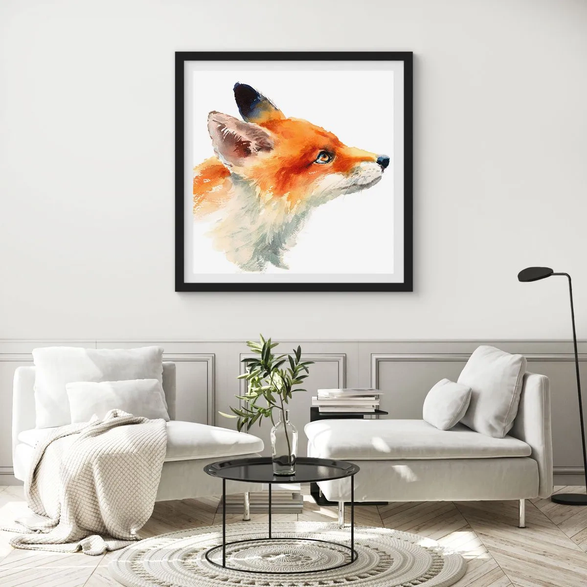 Plakat i sort ramme - Man kan aldrig være for forsigtig - 40x40 cm