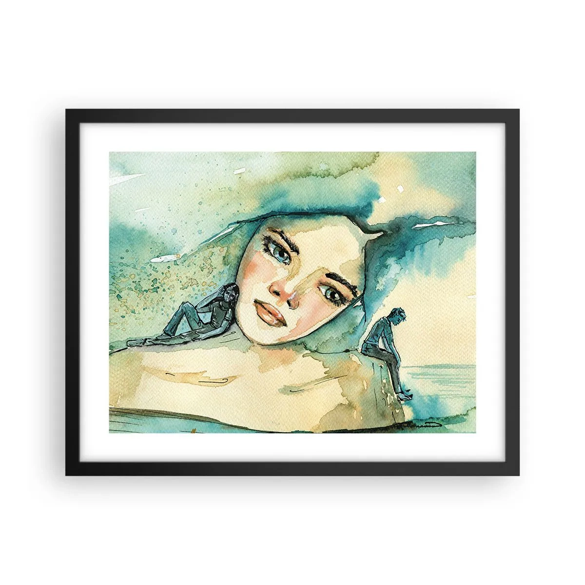 Plakat i sort ramme - Am I blue? - 50x40 cm