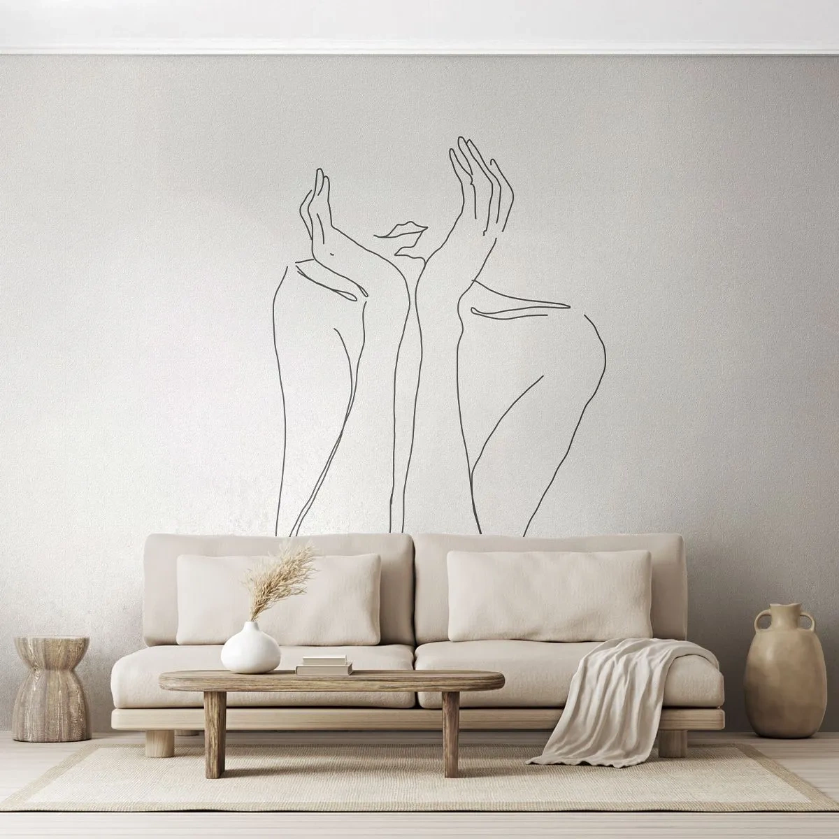 Fototapet Premium Sand - Hvad piger drømmer om - Kvinde, Grafik, Stykke - 200x140 cm