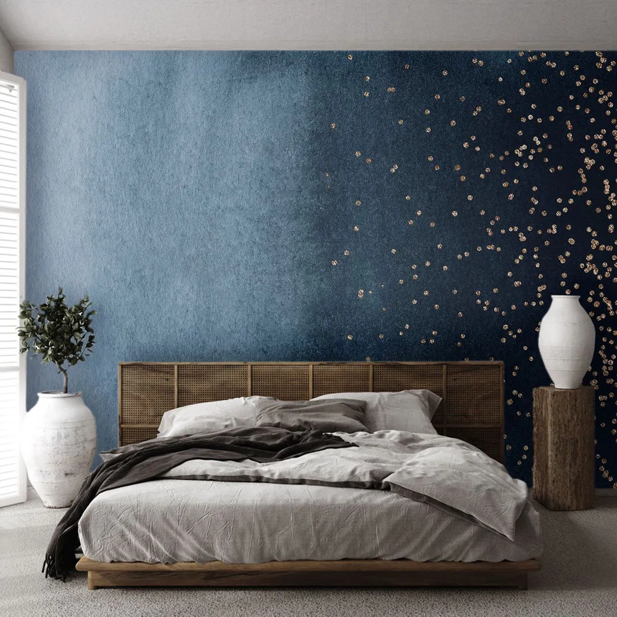 Fototapet Standard Eco - Sammensætning - blå faser - Abstraktion, Stykke, Design - 500x350 cm