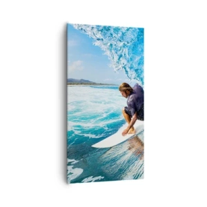 Lærredstryk - Billede på lærred - Danser med bølgerne - 65x120 cm