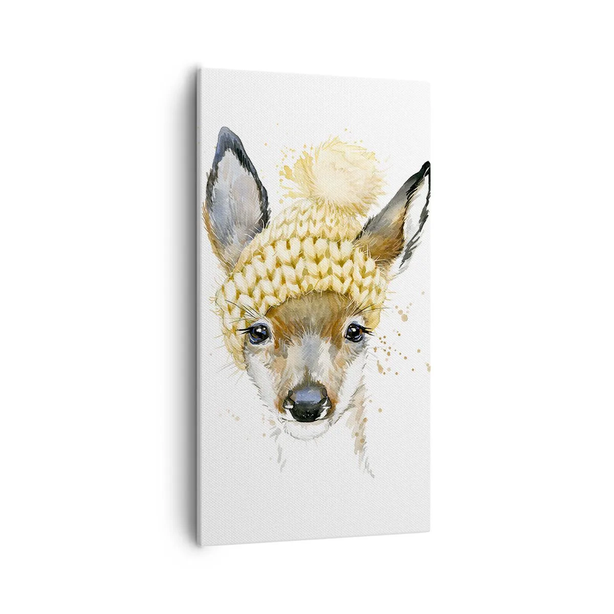 Lærredstryk - Billede på lærred - Til vinter i en sneklædt skov - 55x100 cm