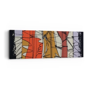 Lærredstryk - Billede på lærred - Spontan komposition - 90x30 cm