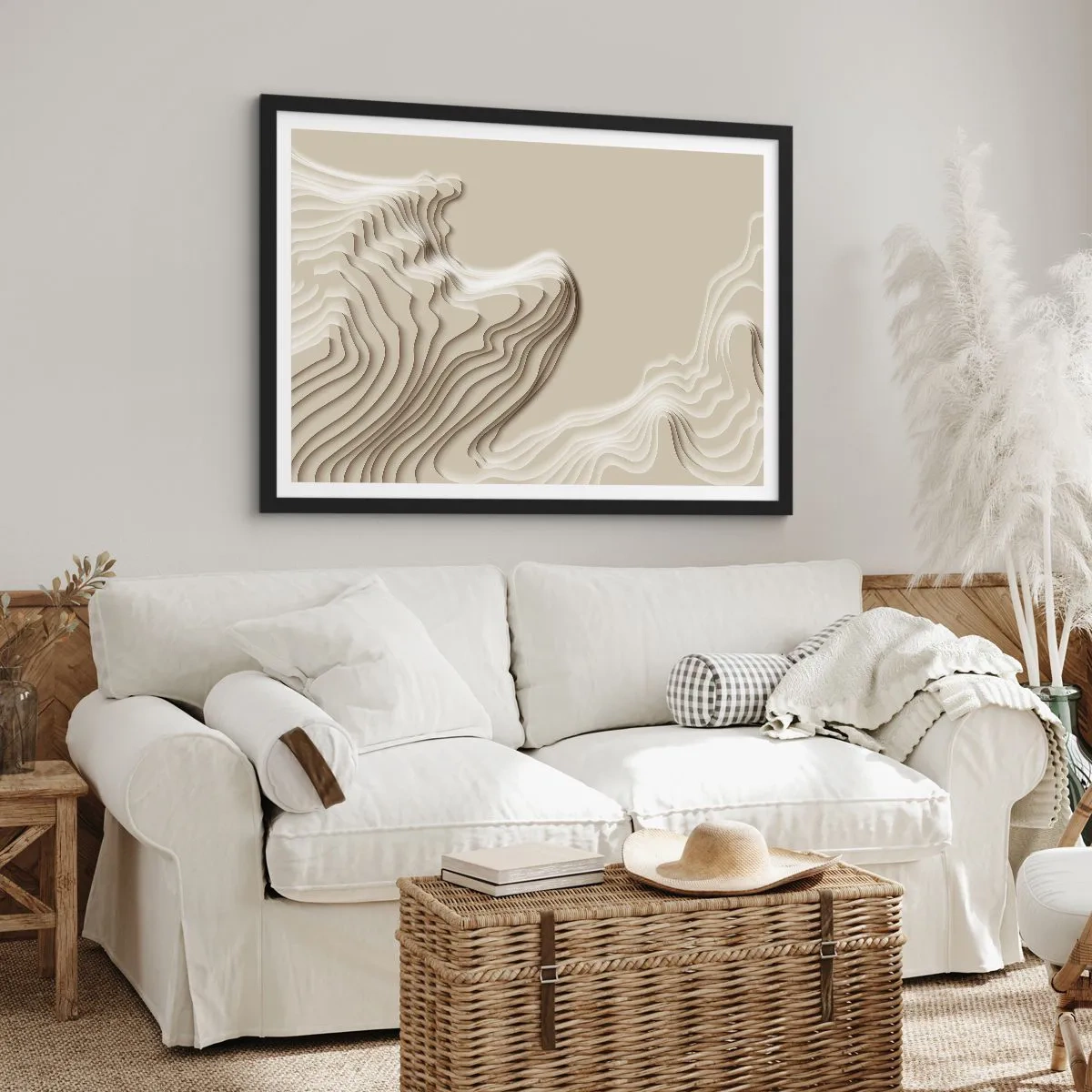 Plakat i sort ramme - Kunstens topografi - 70x50 cm