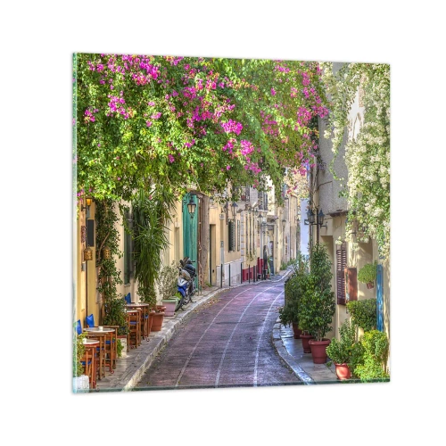 Billede på glas - En blomstrende gyde - 30x30 cm