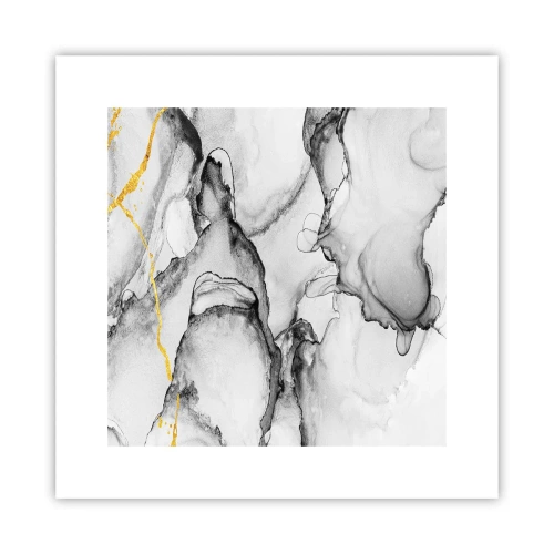 Plakat - Sammensætning med guldmotiv - 30x30 cm