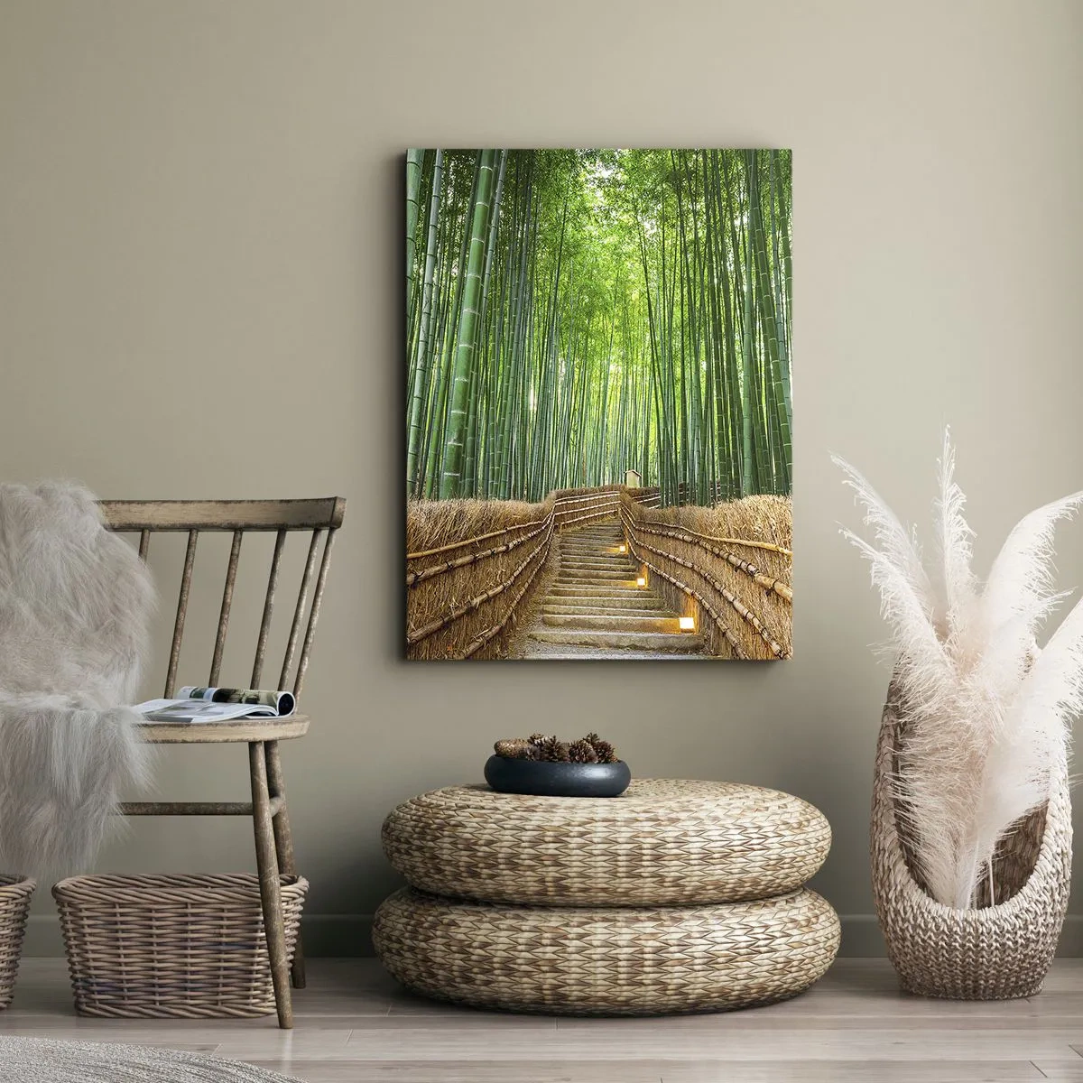 Lærredstryk - Billede på lærred - Essensen af den asiatiske natur - 50x70 cm
