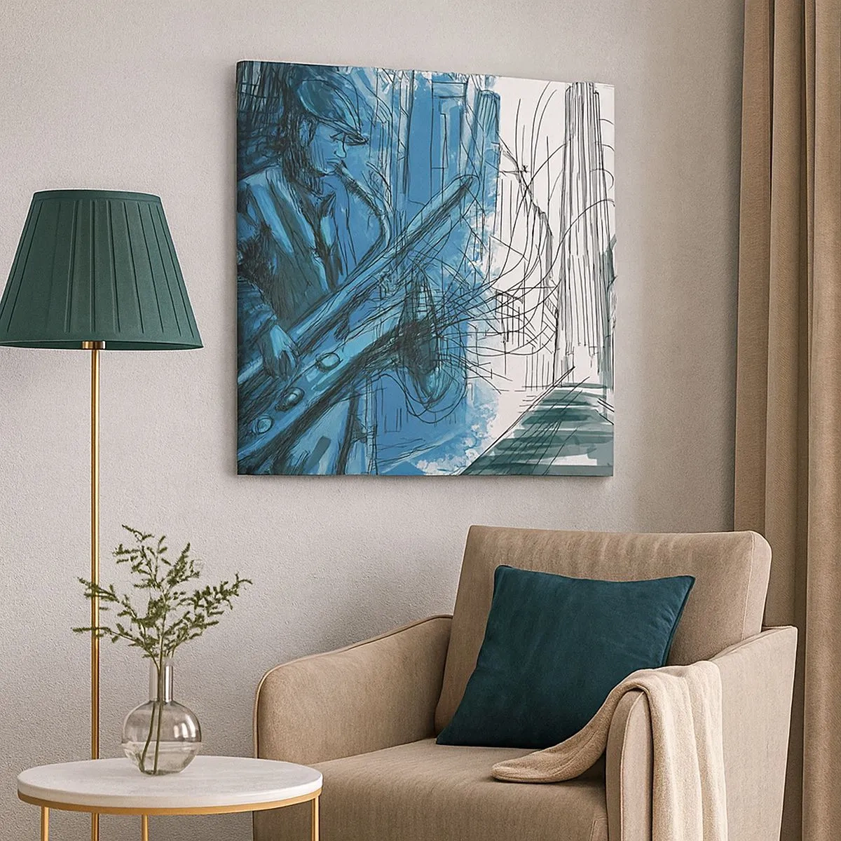 Lærredstryk - Billede på lærred - Byens rapsodi - 30x30 cm