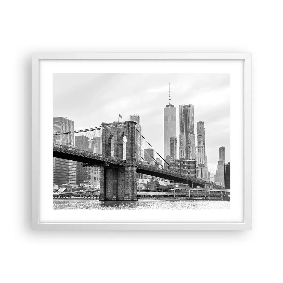 Plakat i hvid ramme - New York stemning - 50x40 cm