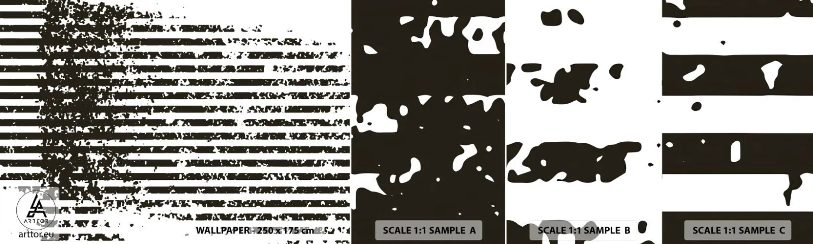 Prøve Fototapet Selvklæbende Deluxe Sticker - Rytme og støj - Abstraktion, Stykke, Grafik - 100x30 cm