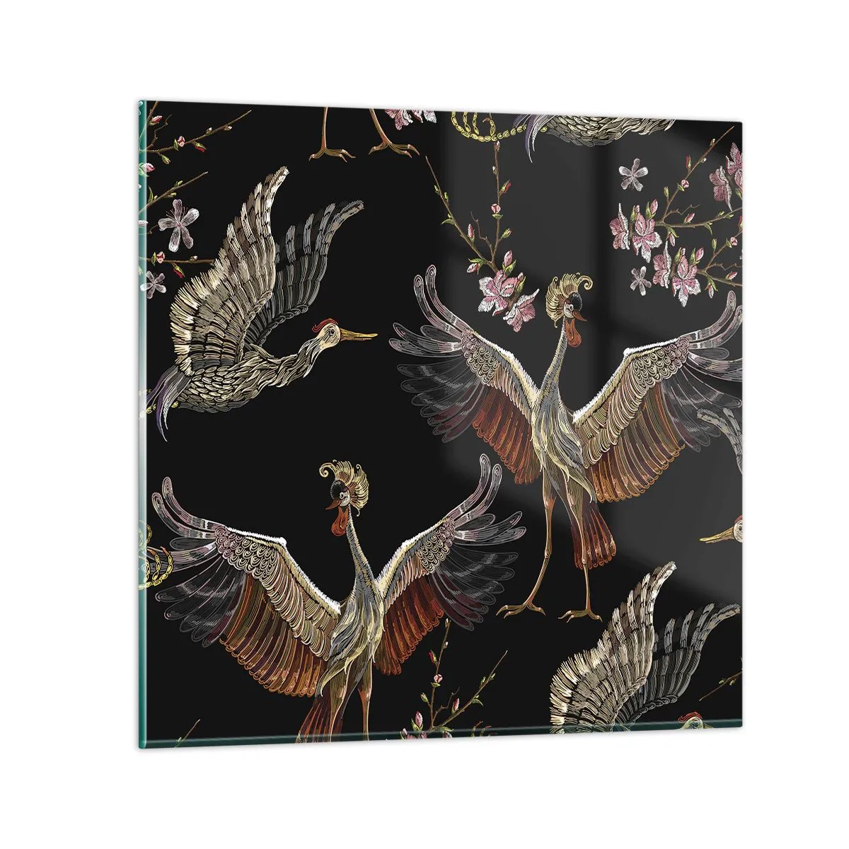 Billede på glas - Eventyrlig fugl - 70x70 cm