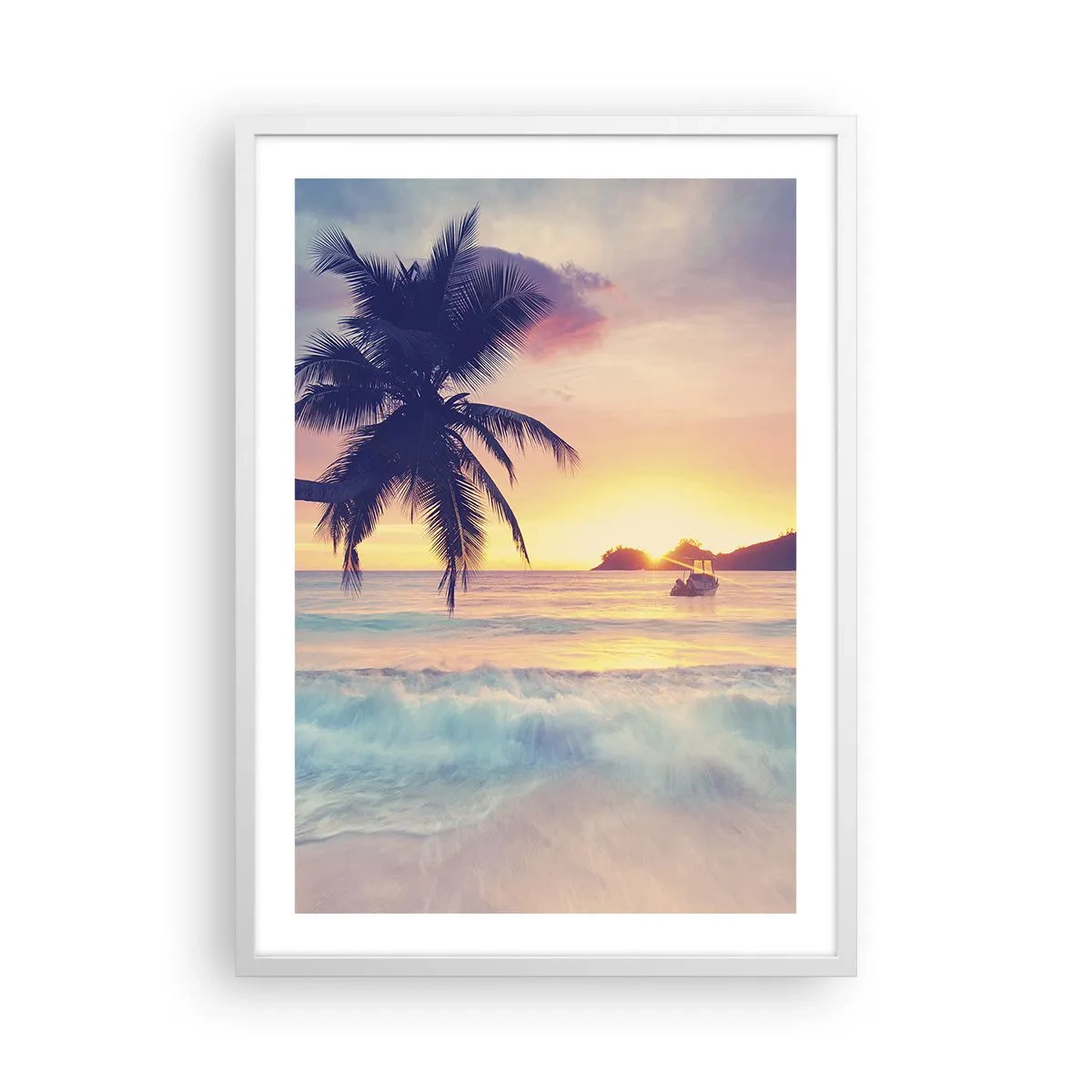 Plakat i hvid ramme - En aften i bugten - 50x70 cm