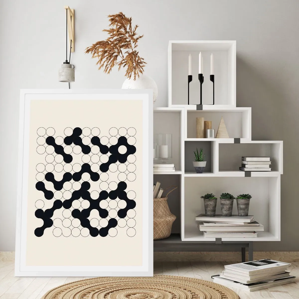 Plakat i hvid ramme - Kinesisk spil - variation - 40x50 cm