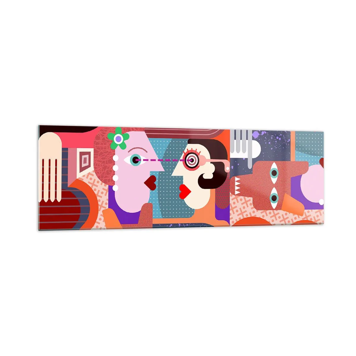 Billede på glas - Øje mod øje - 160x50 cm