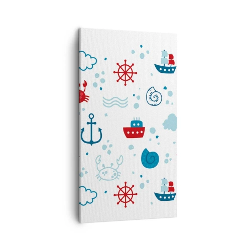 Lærredstryk - Billede på lærred - En fortælling om havet - 45x80 cm