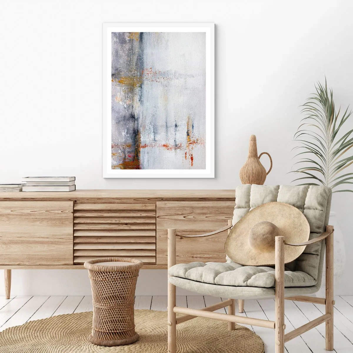 Plakat i hvid ramme - Bag lufttæppet - 30x40 cm