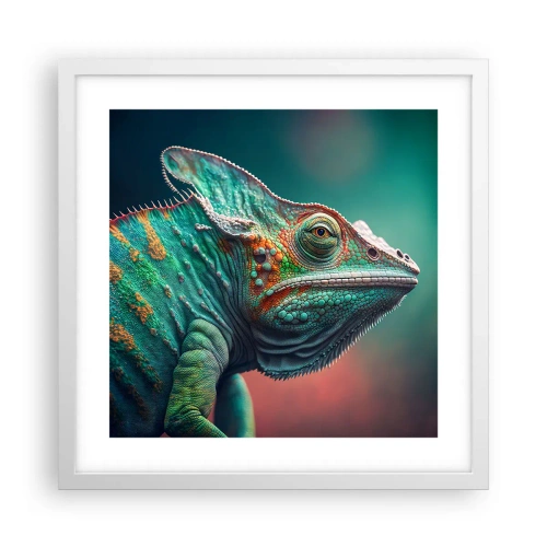 Plakat i hvid ramme - Kan du se mig? Ikke godt... - 40x40 cm