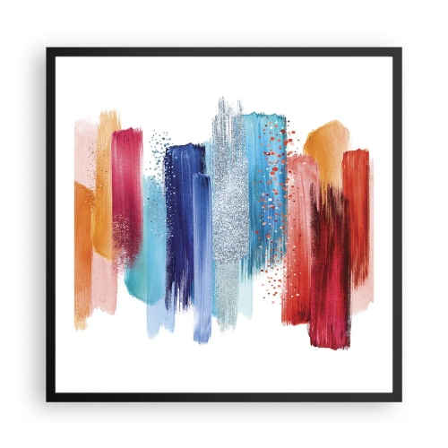 Plakat i sort ramme - Op og ned - 60x60 cm