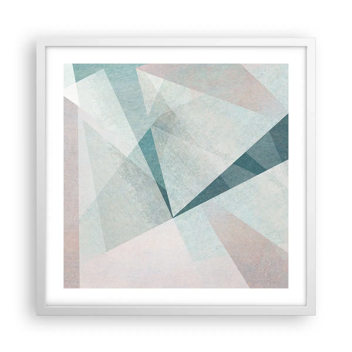 Plakat i hvid ramme - Rolig og alligevel dynamisk - 50x50 cm