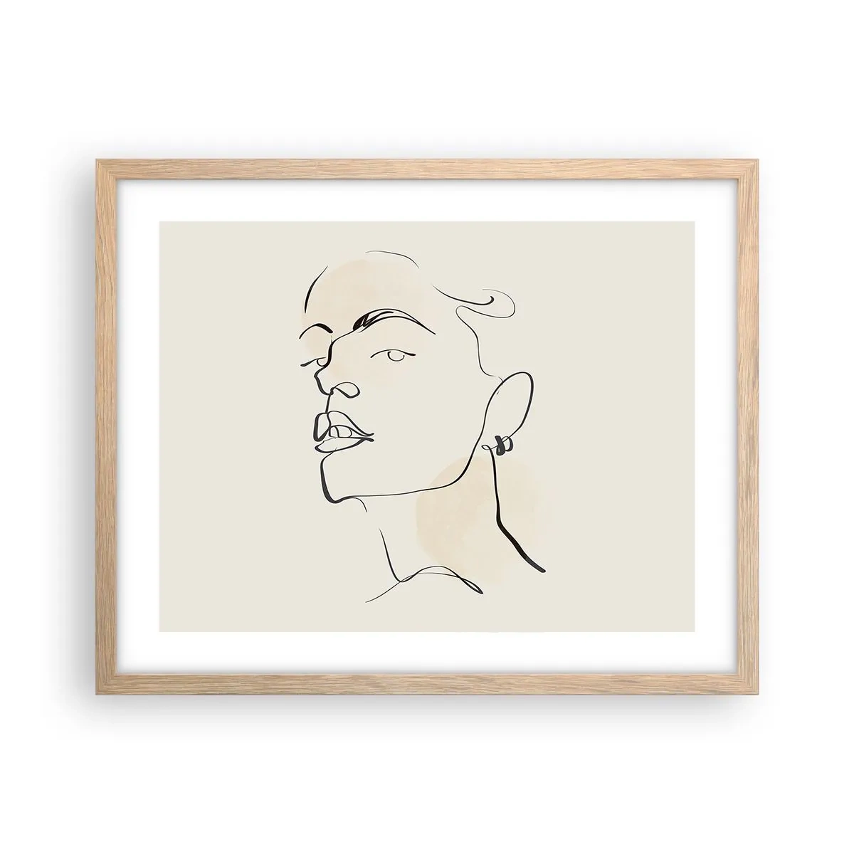 Plakat i ramme af lyst egetræ - Et stolt blik - 50x40 cm