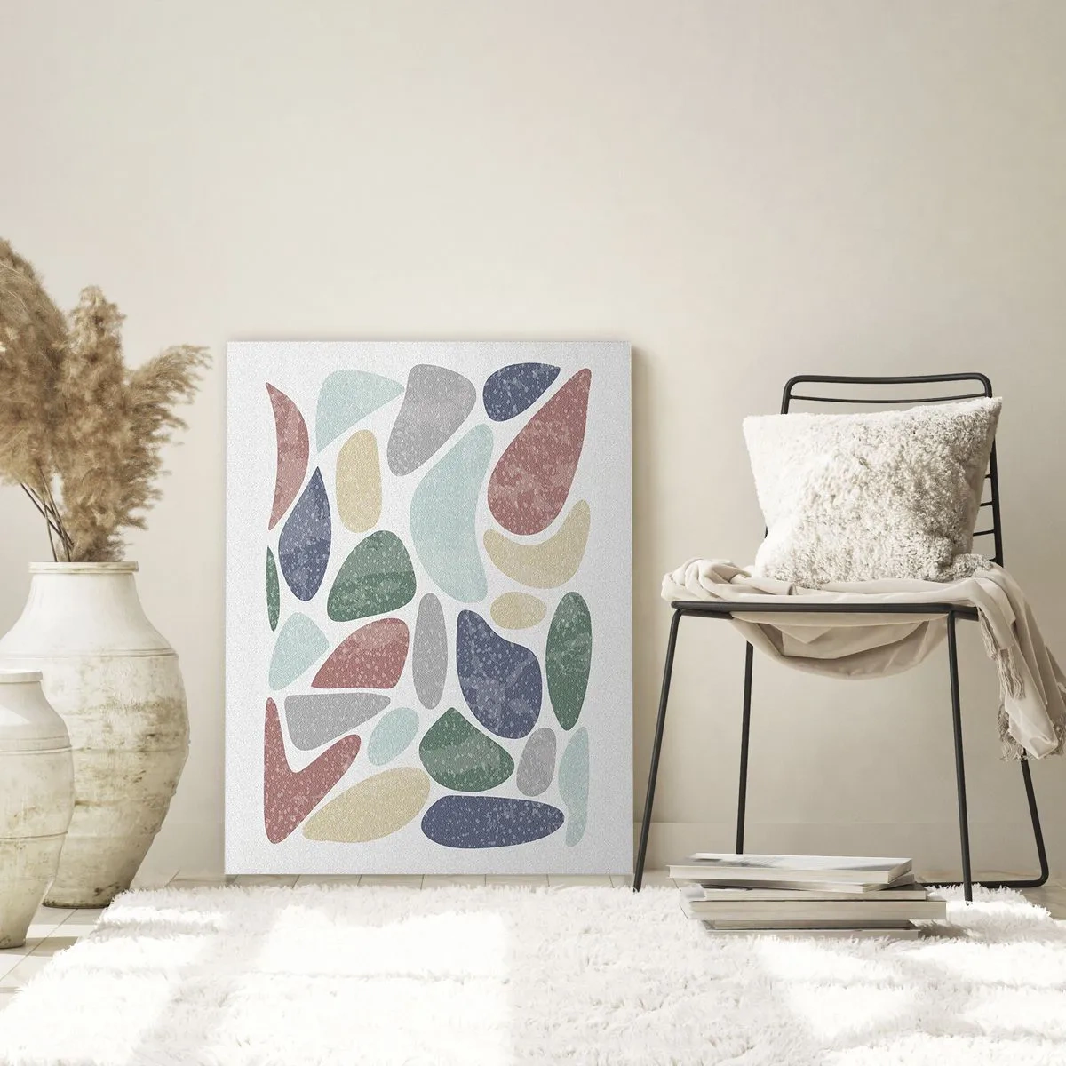 Billede på glas - Mosaik af pulveriserede farver - 50x70 cm