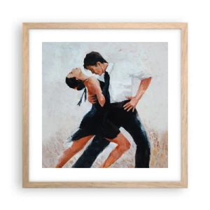 Plakat i ramme af lyst egetræ - Mine drømmes tango - 40x40 cm