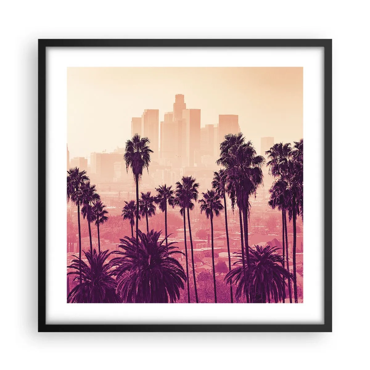 Plakat i sort ramme - Landskab i Californien - 50x50 cm