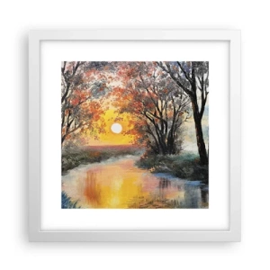 Plakat i hvid ramme - Efterårs atmosfære - 30x30 cm