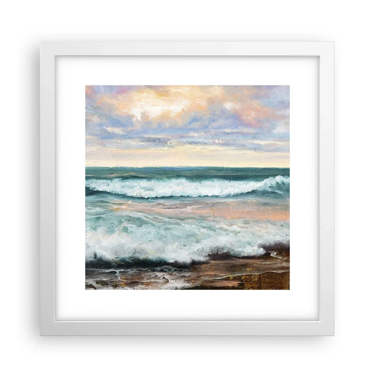 Plakat i hvid ramme - Her vil du glatte din sjæl - 30x30 cm