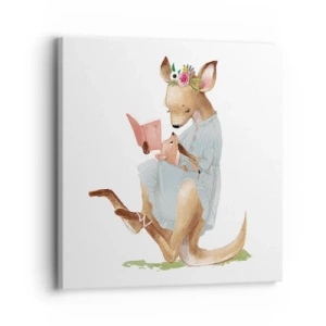 Lærredstryk - Billede på lærred - Læs for mig, mor - 30x30 cm