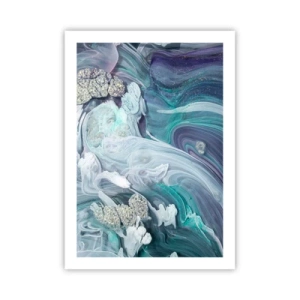 Plakat - Strømme af blå - 50x70 cm