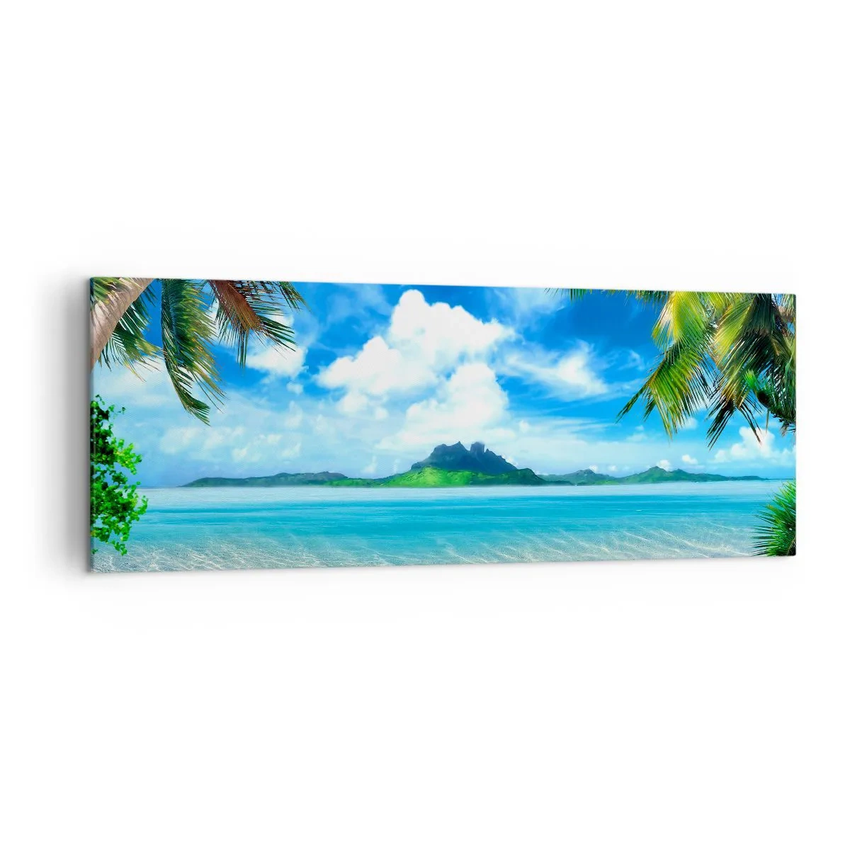 Lærredstryk - Billede på lærred - Azur i troperne - 140x50 cm