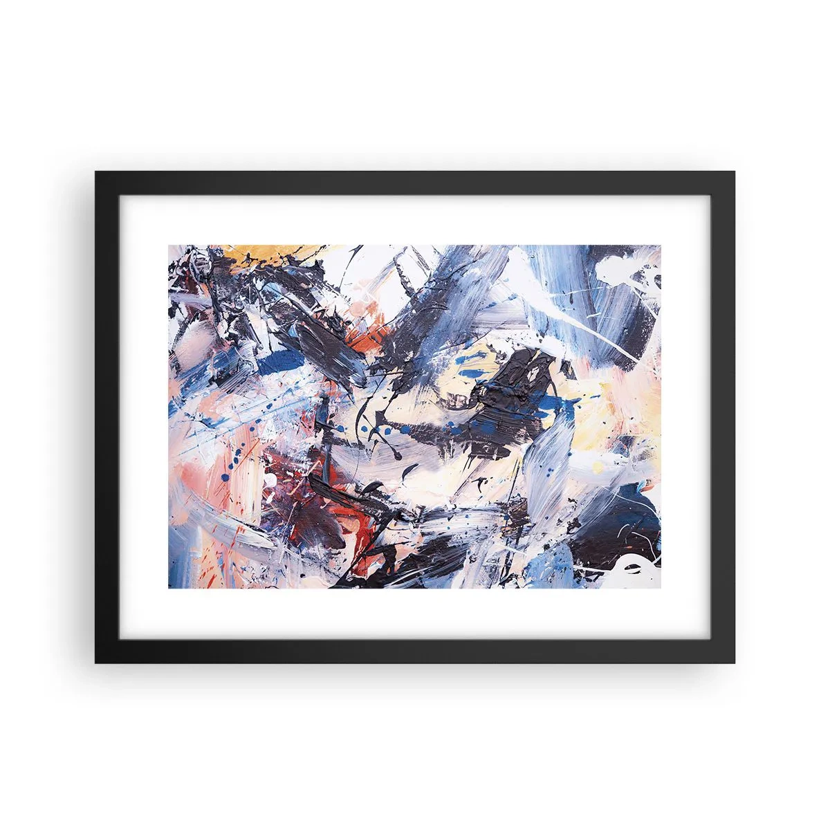 Plakat i sort ramme - Abstraktionens vanvittige dans - 40x30 cm