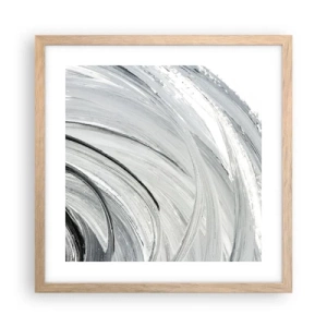 Plakat i ramme af lyst egetræ - Orbital komposition - 40x40 cm