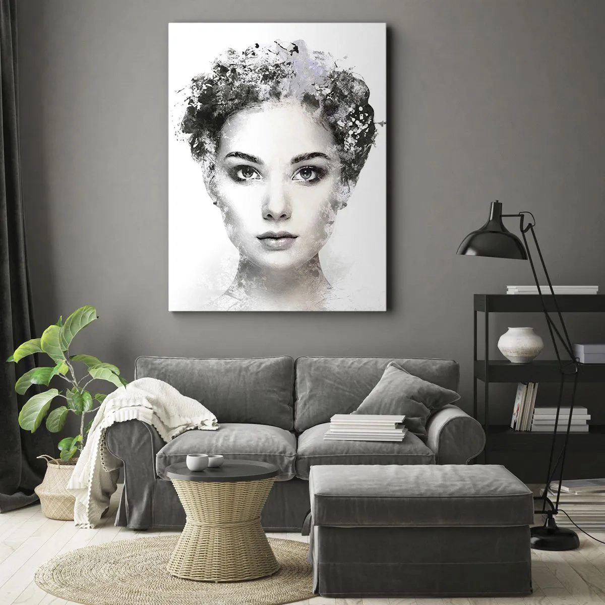 Lærredstryk - Billede på lærred - Et meget stilfuldt portræt - 50x70 cm